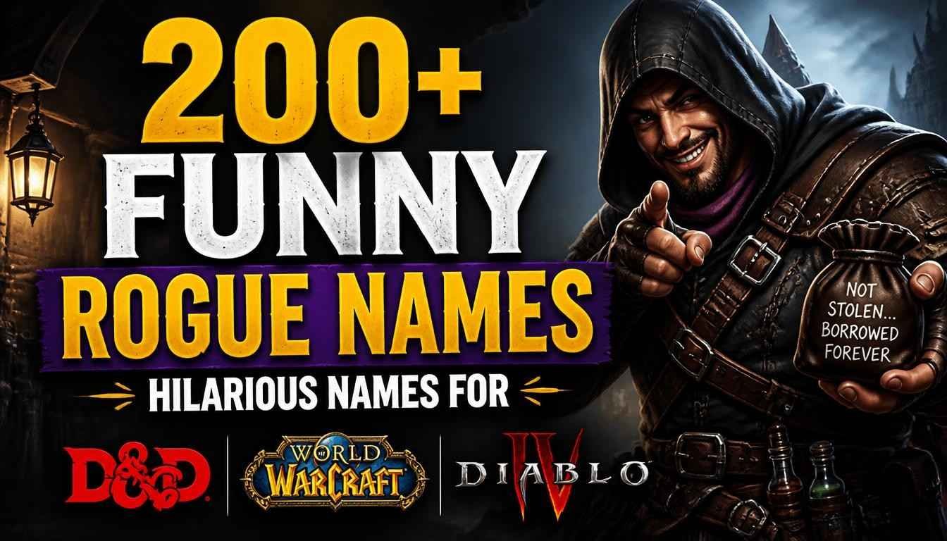 200+ Funny Rogue Names: Hilarious Names for D&D, WoW & Diablo 4