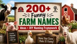 200+ Funny Farm Names: Ideas + DIY Naming Framework